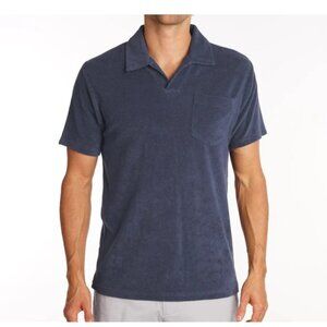 Criquet Men's Short Sleeve Terrycloth Polo Navy XXL